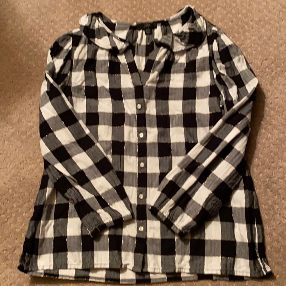 J.Crew Black‑Tag Check Button‑Down Shirt XXS | Preppy Classic